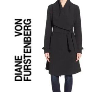 Diane Von Furstenberg Black Trench Coat